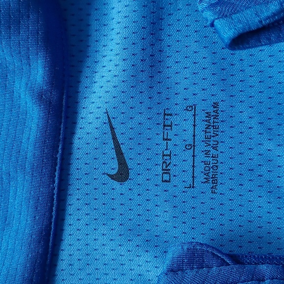 Nike Running Shirt Womens Blue Dri-Fit 1/2 Zip Mock Neck Long Sleeve Size L - Picture 10 of 10